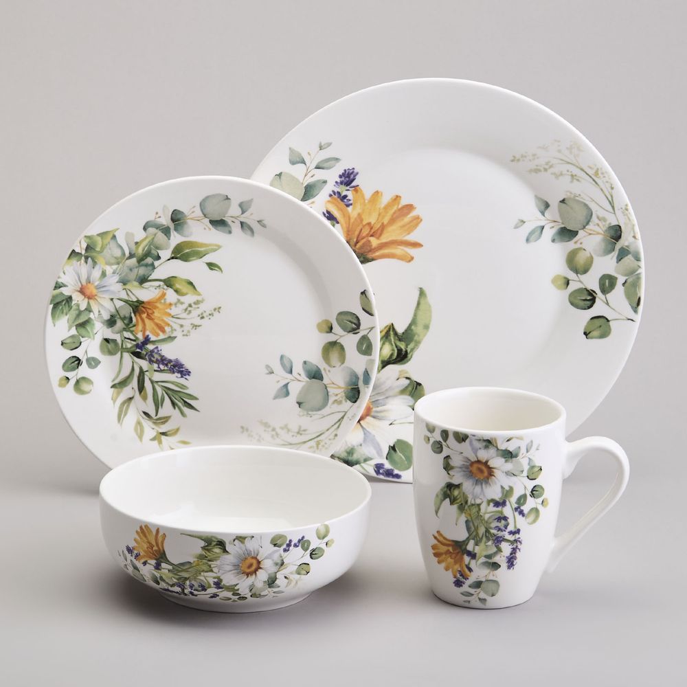 НАБОР ПОСУДЫ ОБЕДЕННЫЙ LEFARD "РОМАШКОВОЕ ПОЛЕ" НА 4 ПЕР. 16 ПР. (КОР=2НАБ.)