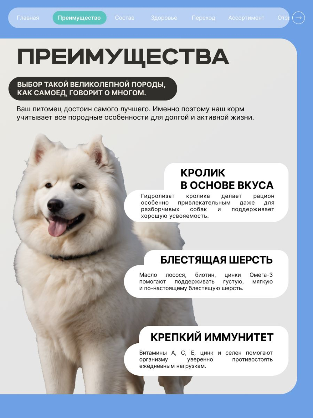 Корм сухой для собак породы Самоед, с кроликом, 3 кг, QUATTRO
