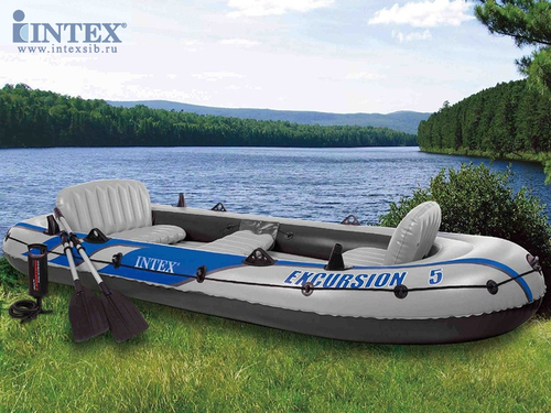 Пятиместная надувная лодка Excursion 5 Set, до 455 кг.