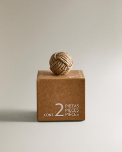 Мебельная ручка Zara Home, 6х3.5х3.5 см, джут, 2 шт., 9397/555