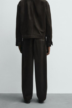 ZARA БРЮКИ ИЗ РЕЛЬЕФНОГО ВЕЛЬВЕТА, КОРИЧНЕВЫЙ