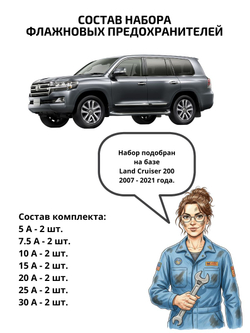 Набор предохранителей для Toyota Land Cruiser 200 LAN200