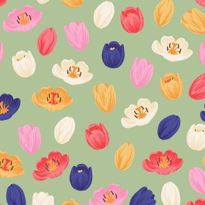 Разноцветные тюльпаны