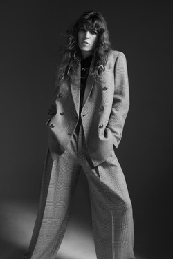 ZARA БЛЕЙЗЕР В КЛЕТКУ ИЗ ШЕРСТИ — ZW COLLECTION, БЕЖЕВЫЙ