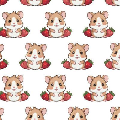Хомяк с клубникой