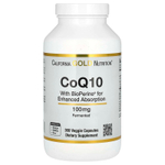 California Gold Nutrition, коэнзим Q10, убихинон класса USP с экстрактом чёрного перца Bioperine®, улучшенная биодоступность, 100 мг, 360 растительных капсул