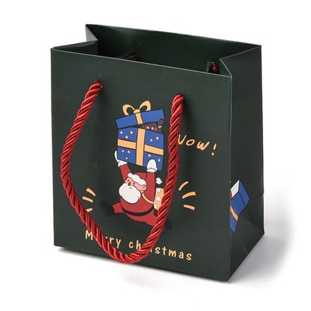 Подарочный пакет с ручками Merry Christmas, 12x11х6см