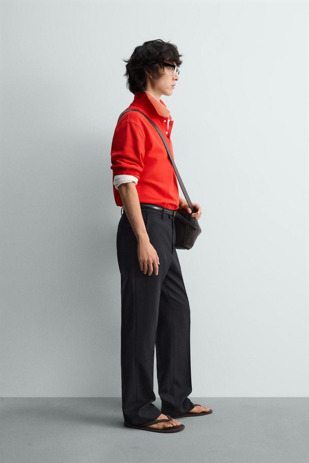 ZARA ПОЛО REGULAR FIT ИЗ ТКАНИ ПИКЕ, КРАСНЫЙ