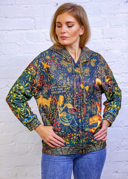 Зип худи "Средневековая пастораль", по мотивам средневекового гобелена «Пастух и пастушка»