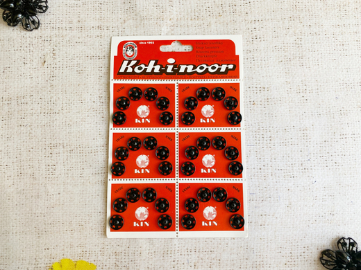 Кнопки KOH-I-NOOR №3 пр-во Чехия, d 1 см, чёрный