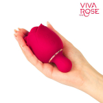 Малиновый вибростимулятор в форме бутона со стебельком Bior Toys Viva Rose RT-34011