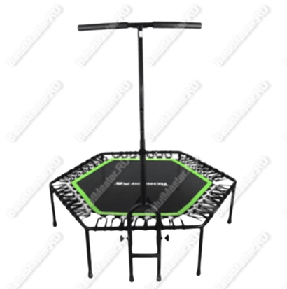 Каркасный батут с Т-образной ручкой, диаметр 4 фт, черно-зеленый