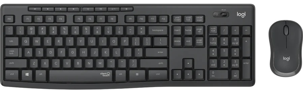 Клавиатура Logitech Silent Wireless Combo MK295 черный + мышь