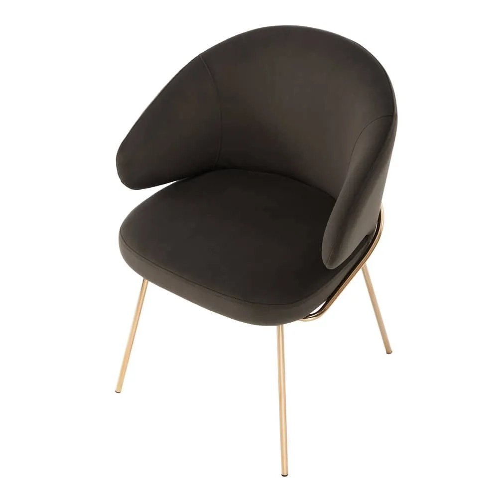 Стул-полукресло Bradex Home Emil графит с золотыми ножками