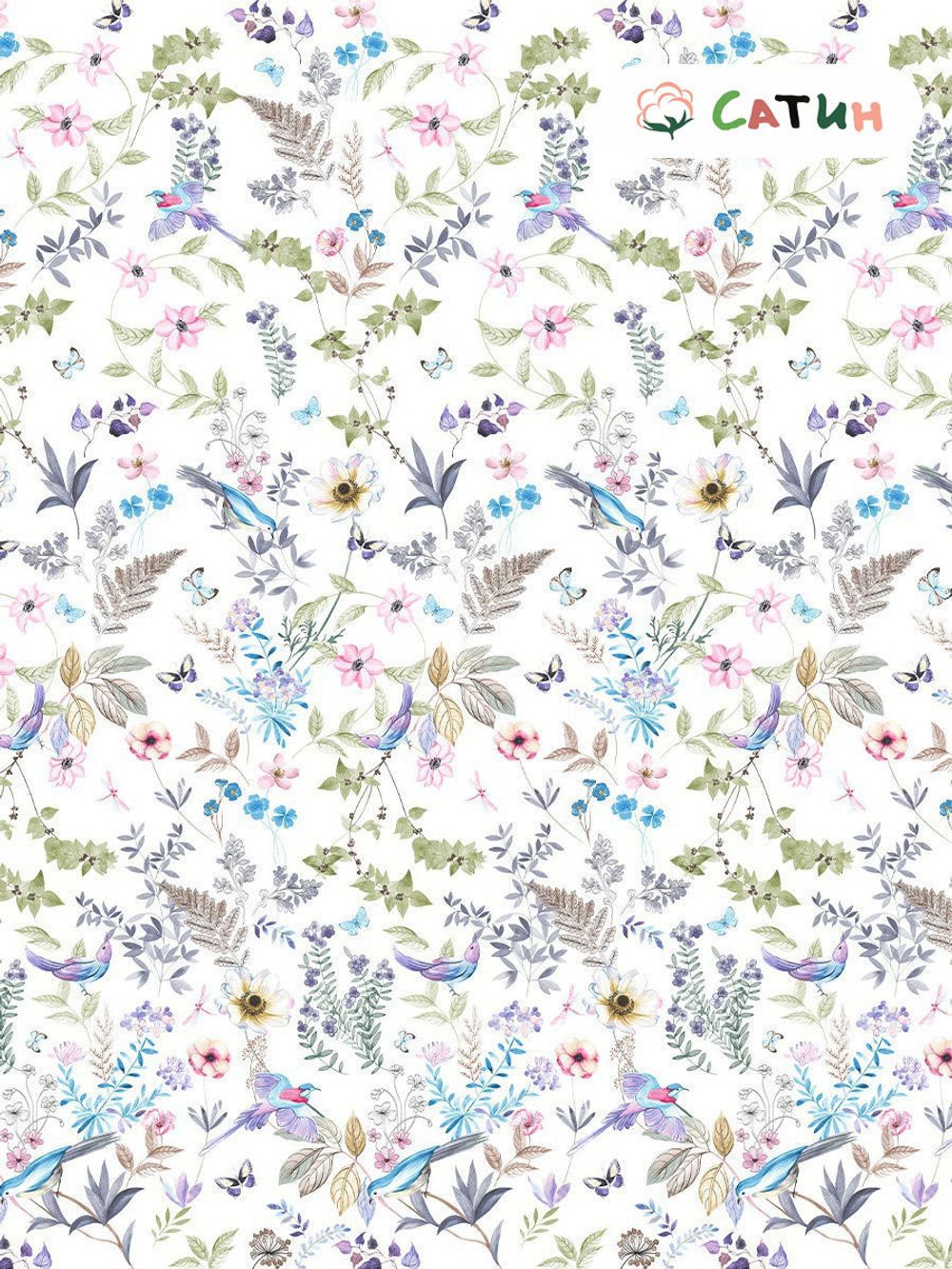 Постельное белье Milky Garden "Каролина (сатин)" семейное  Наволочка 50х70 см 2 шт  Простынь  240х215 см  Пододеяльник 145х215 см(2шт)