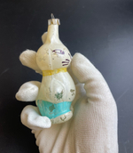 Ёлочная игрушка Заяц, герои сказок, стекло, подвесная, винтаж СССР 1960-1990 гг