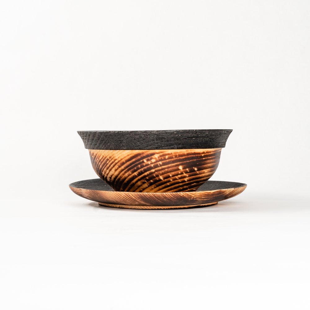 Набор деревянных тарелок из дерева сибирский кедр - 2 шт. TN76