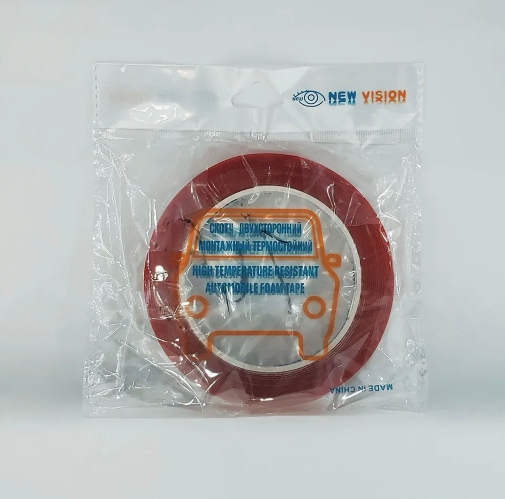 10 мм / Скотч прозрачный двухсторонний, акриловый, 10 мм, 5 м, NEW VIZION, TG (за 1 шт.)