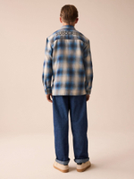 Рубашка для мальчика Next E31-743, Синий, Кремовый