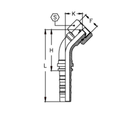 Фитинг DN 32 ORFS (Г) 1.11/16 (45) CS