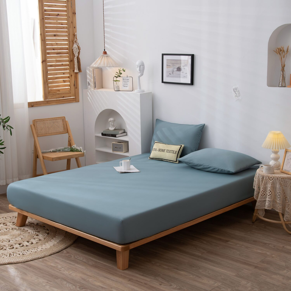 Комплект постельного белья Однотонный Сатин на резинке CSR045