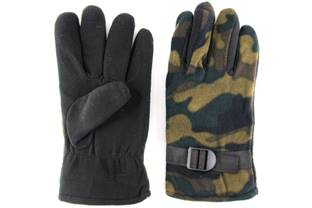 Перчатки флис хаки КМФ.с ремешком, подклад флис