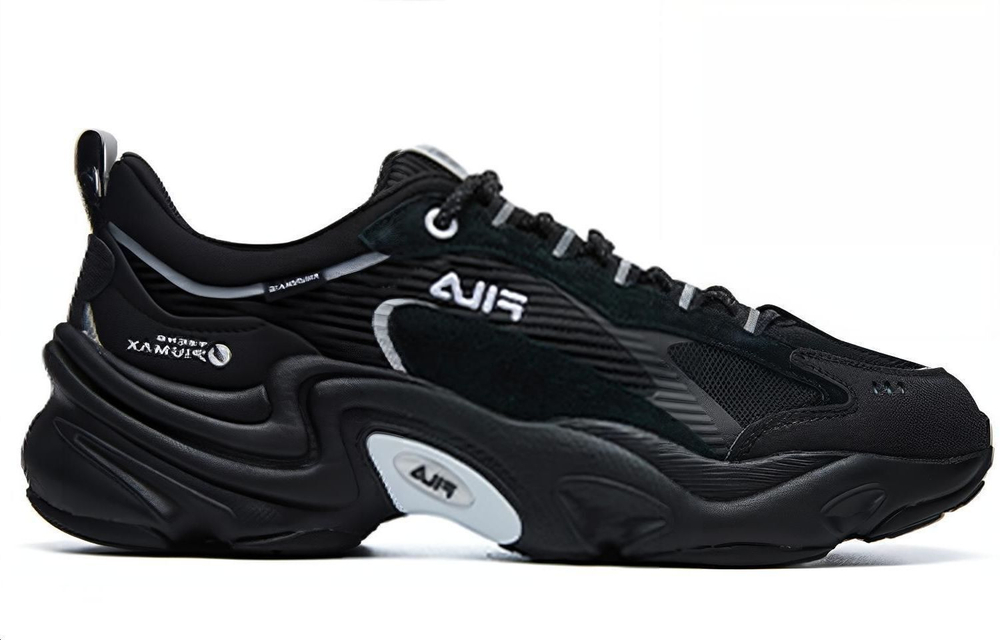 FILA Fila Heritage all-match comfortable shock absorption non-slip wear-resistant low-top daddy shoes men's black