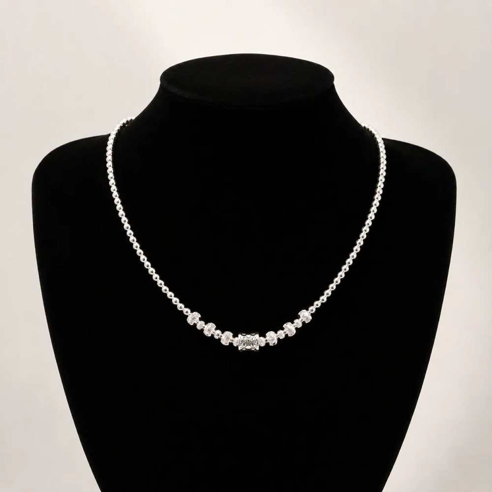 Колье-чокер YIDA «Серебряные бусины» Silver