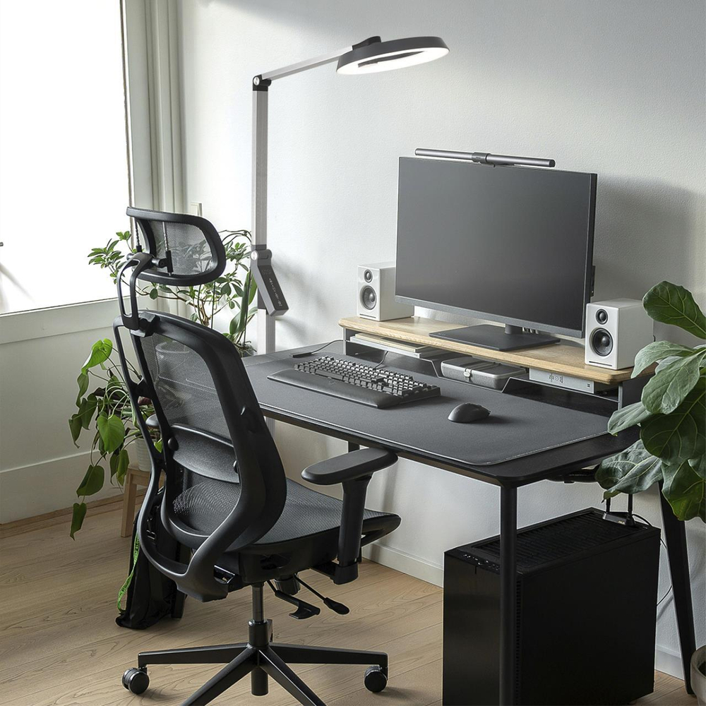 8332/15FL LEDIO темно-серый, металл/пластик Торшер LED 15W 3000/4000/6000K ССТ/диммер/LCD 220-240V GENRI