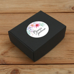 Наклейка стикер глянцевая круглая 40 мм 150 шт "Спасибо Обняли Приподняли"