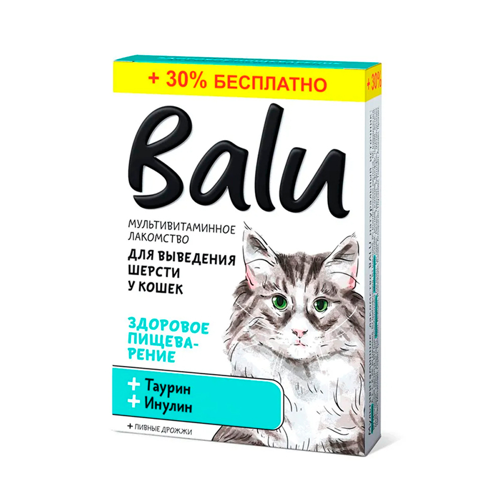 BALU "Здоровое пищеварение" для выведения шерсти Лакомство для кошек 130 т (Балу)