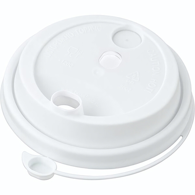 Крышка для стакана одноразовая с питейником[50шт];пластик;D=9,H=2см;белый,матовый (Цвет: белый)