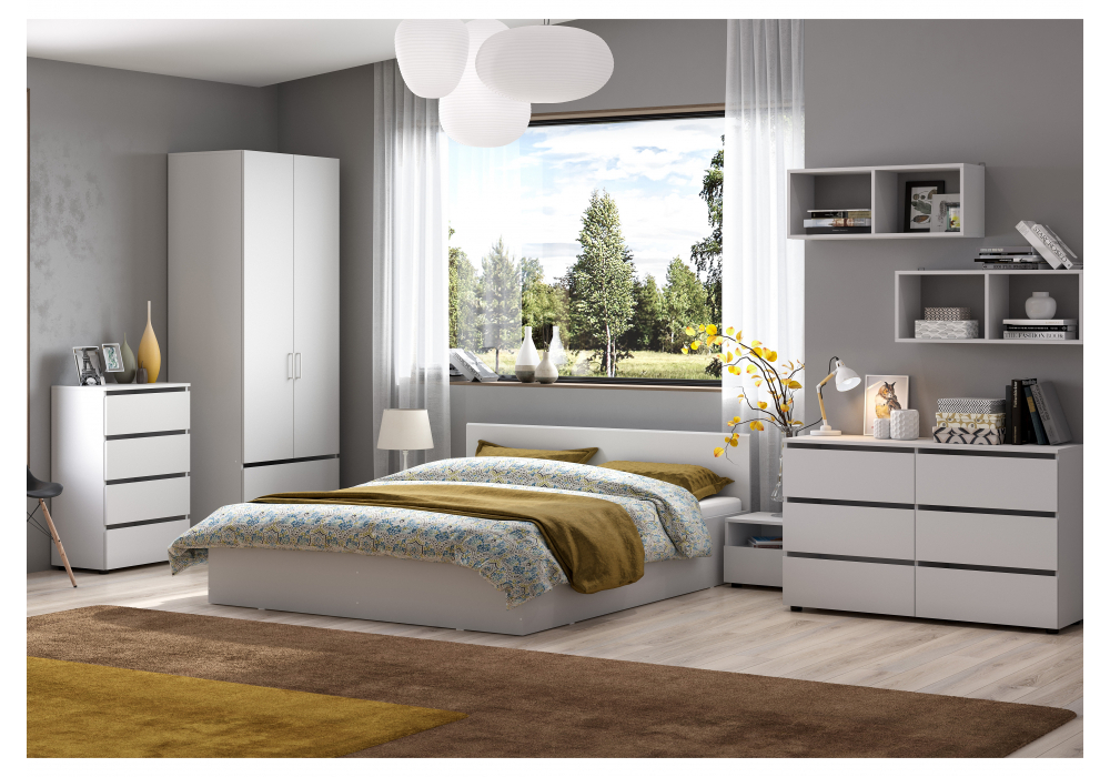 Комод Woodville Валенсия белый текстурный