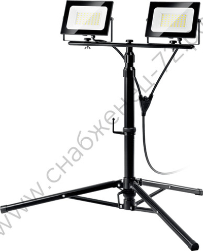 ЗУБР ПСК 50х2 2х50Вт, 6500К IP65, 1.6м Светодиодные прожекторы на штативе Профессионал (57145-2-50)