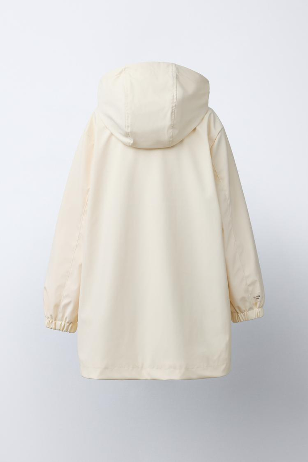 ZARA ПРОРЕЗИНЕННАЯ КУРТКА С КАПЮШОНОМ WATER REPELLENT, ЦВЕТ СЛИВОЧНОГО МАСЛА