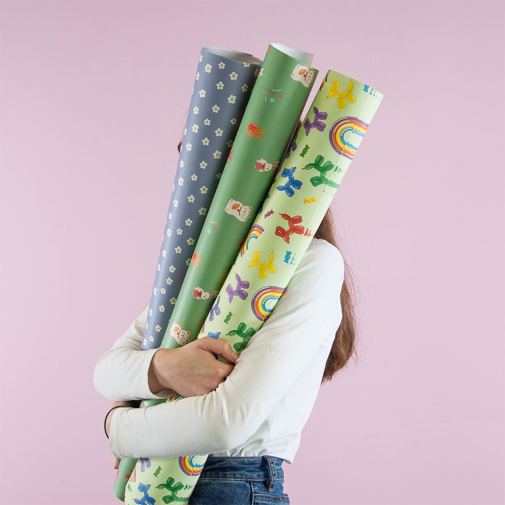 Упаковочная бумага (0,7*1 м) Ромашки, 10 шт.