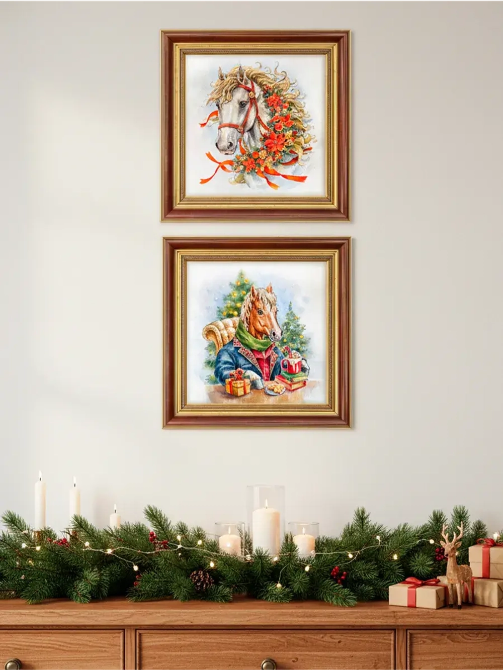 Набор из двух картин "Лошадь - символ 2026 года"