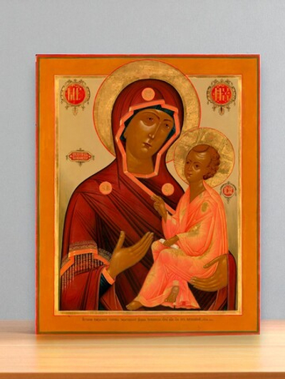 Тихвинская икона Божией Матери деревянная на левкасе