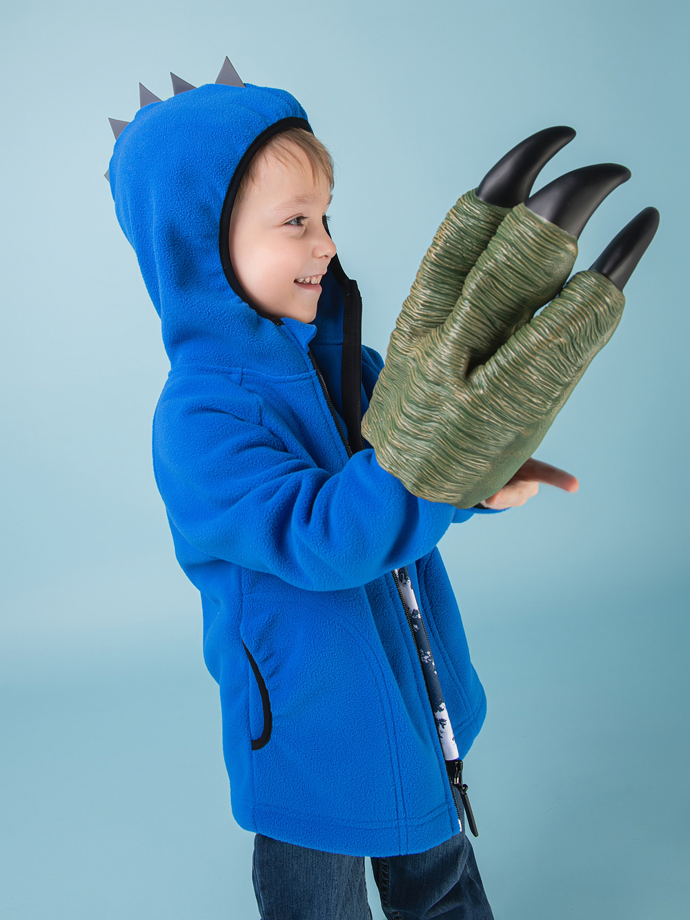 Толстовка флисовая "Дино" синий