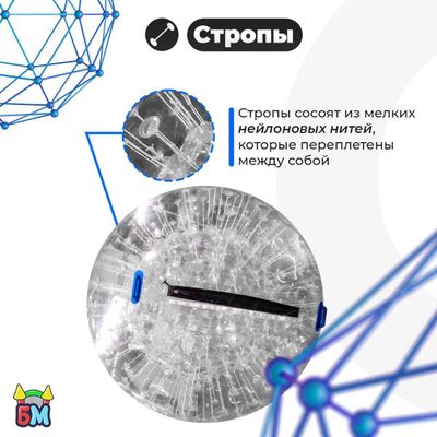 Водный зорб "Прозрачный", ПВХ, с молнией TIZIP, диаметр 2.2, без сидений для ходьбы внутри