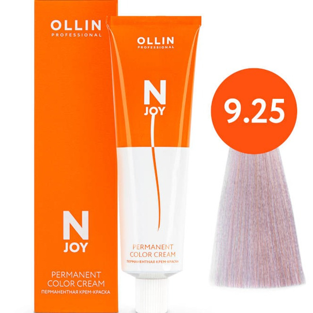 OLLIN PROFESSIONAL N-JOY - перманентная крем-краска для волос, 9/25 блондин фиолетово-махагоновый, 100 мл