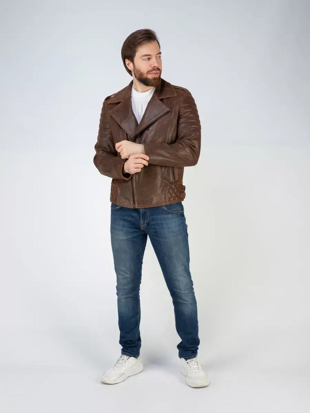 Кожаная куртка демисезонная косуха