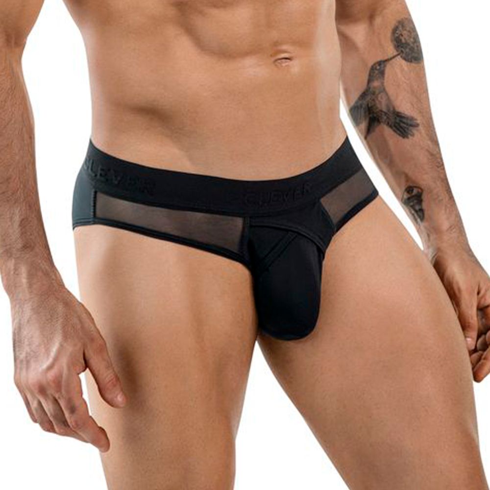 Мужские трусы брифы черные с сеткой Clever Moda EROS BRIEF 184911