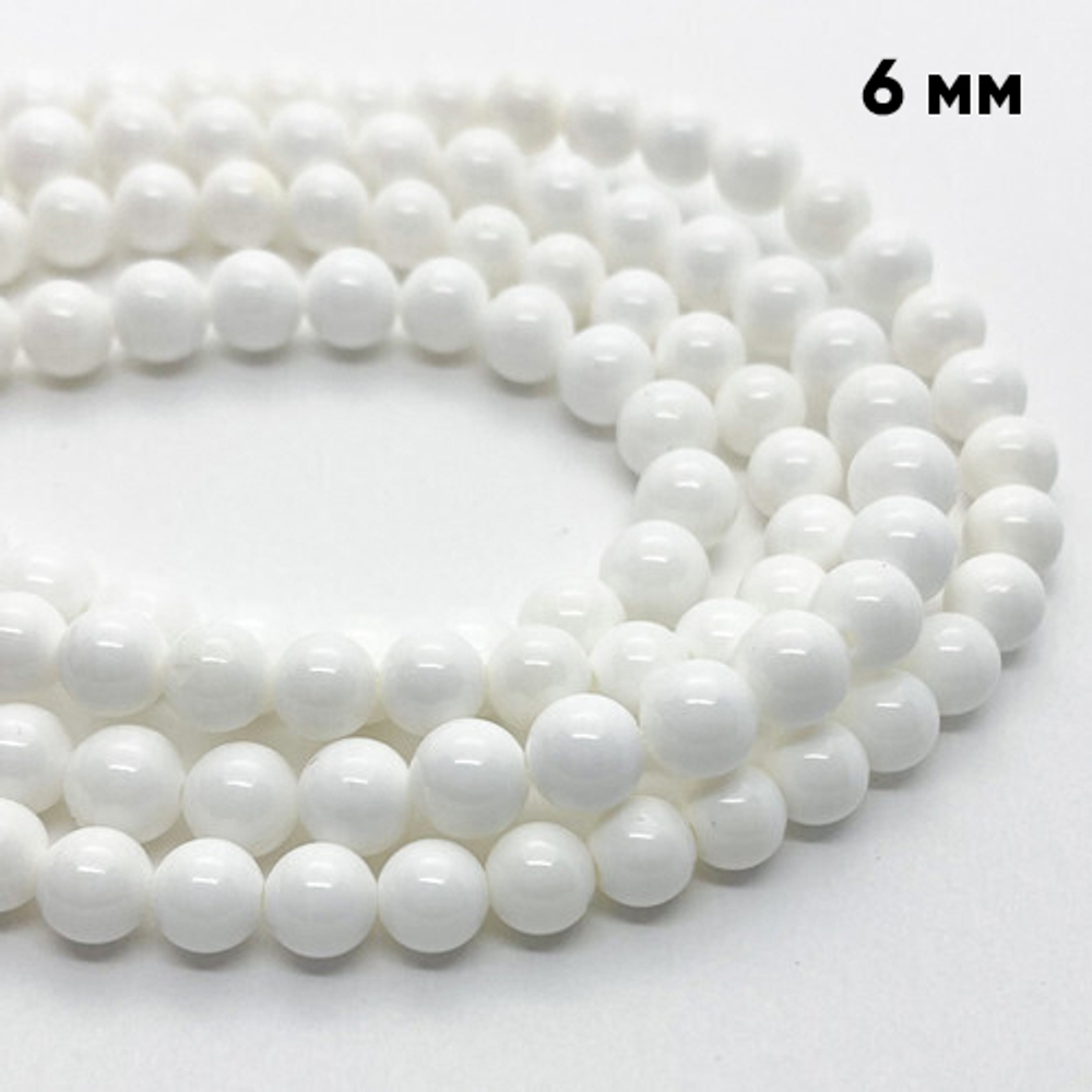 Арагонит бусины, диаметр около 6,8 мм, цена за 27-28 шт (1/2 нити)