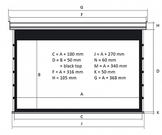 Kauber Blue Label Tensioned BT Cinema 113" 16:9 141x250 см. дроп 50 см., Microperf MW
