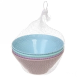 Салатник пластиковый 500мл в наборе 4шт 13,5*5,5см, цвета микс