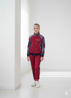 Red sports team suit with Ethnic pattern