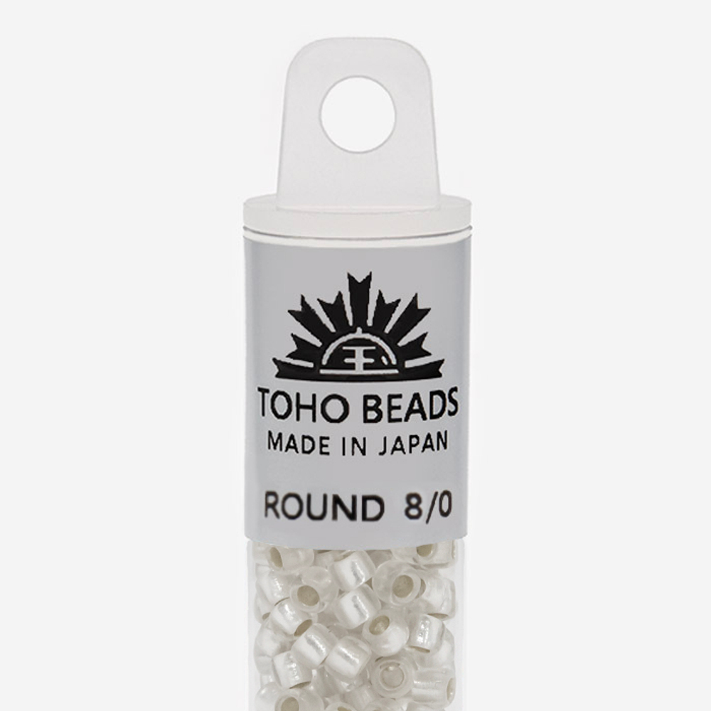Японский бисер TOHO Round 8/0 (№21F), с внутренним серебрением, прозрачный матовый