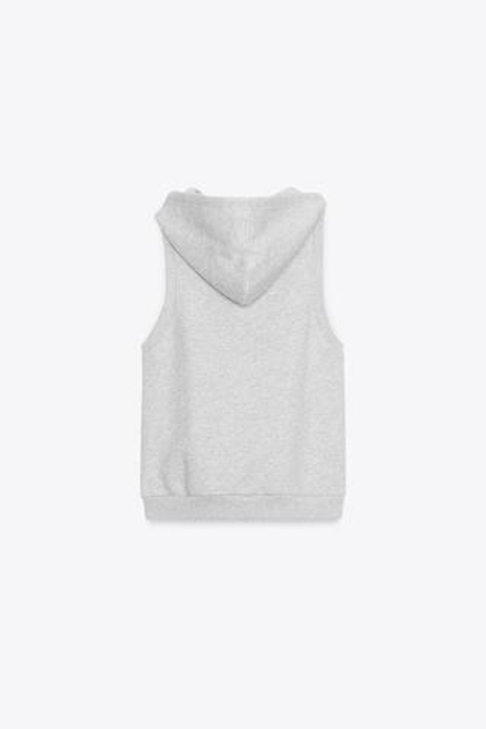 ZARA ЖИЛЕТ ФЛИСОВЫЙ С КАПЮШОНОМ, СЕРЫЙ МЕЛАНЖ