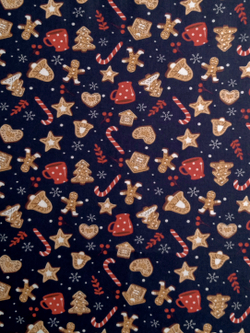 Ткань бязь плательная, рис. "Новогодние пряники", ширина 150 см, арт. 891
